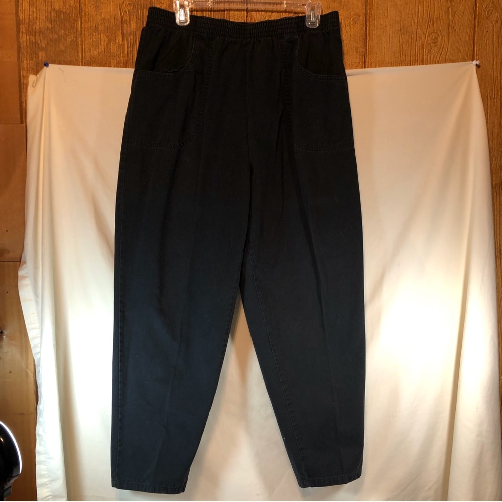 Cascade blue women’s black pull on pants with pockets 14 short